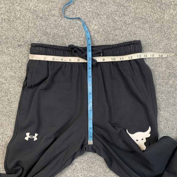 Under Armour Jogger Mens S Small Black Loose Project Rock Terry Active Pants - Picture 4 of 12